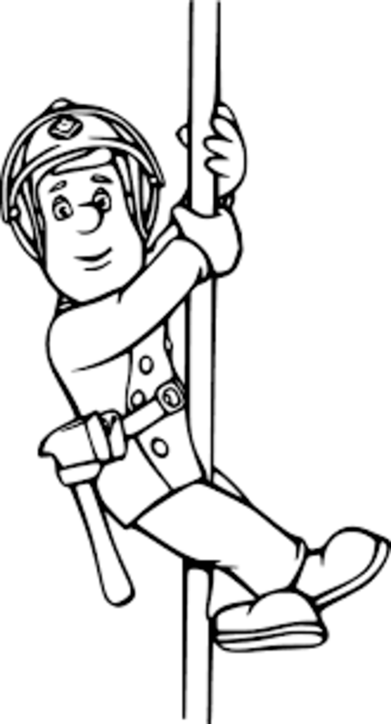 Fireman Sam is swinging poles