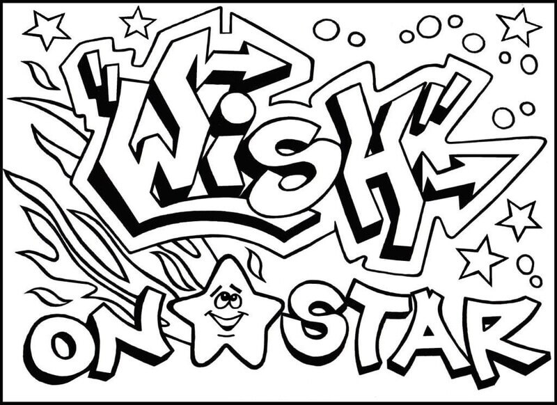 Wunsch auf einem Stern Graffiti