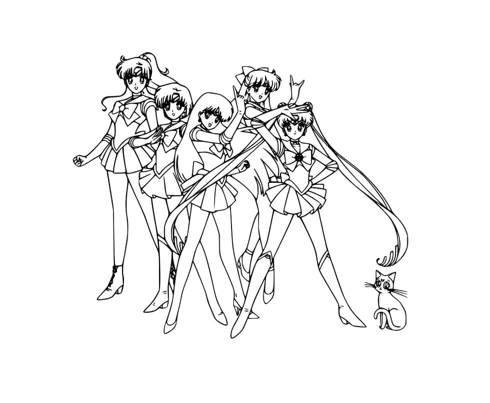 Fünf Sailor Guardians