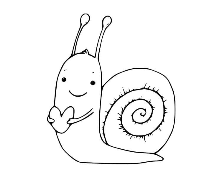 Kleine Schnecke hält ein Herz