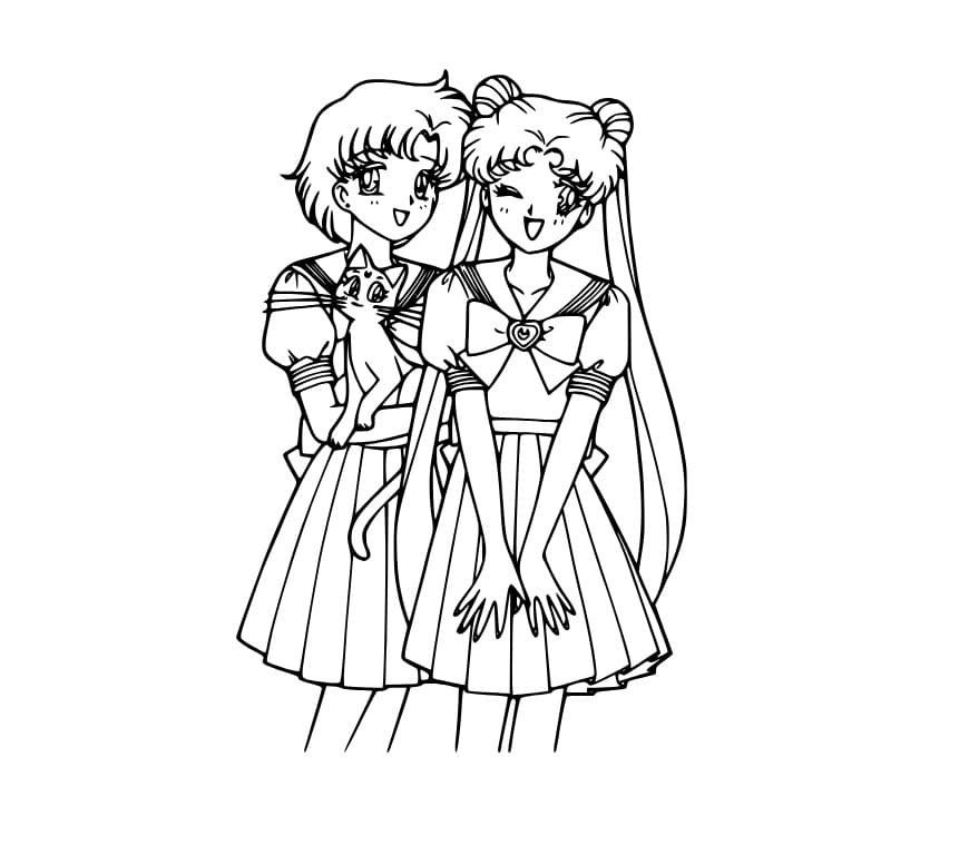 Sailor Mercury und Sailor Moon