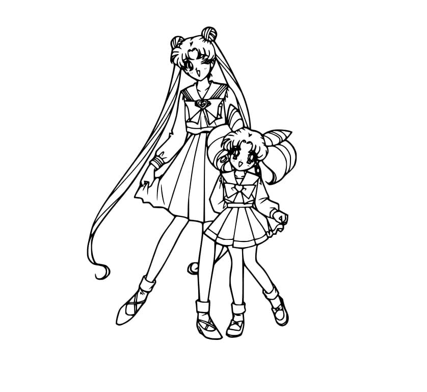 Sailor Moon mit Chibiusa