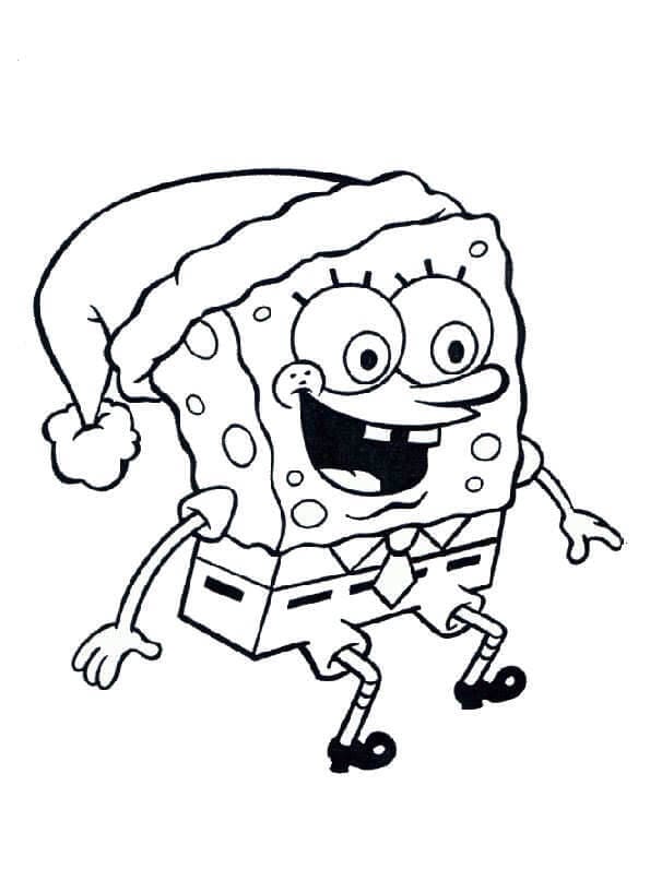 SpongeBob Schwammkopf auf Weihnachtsmütze