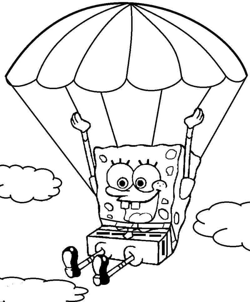 SpongeBob Schwammkopf mit Fallschirmbuch