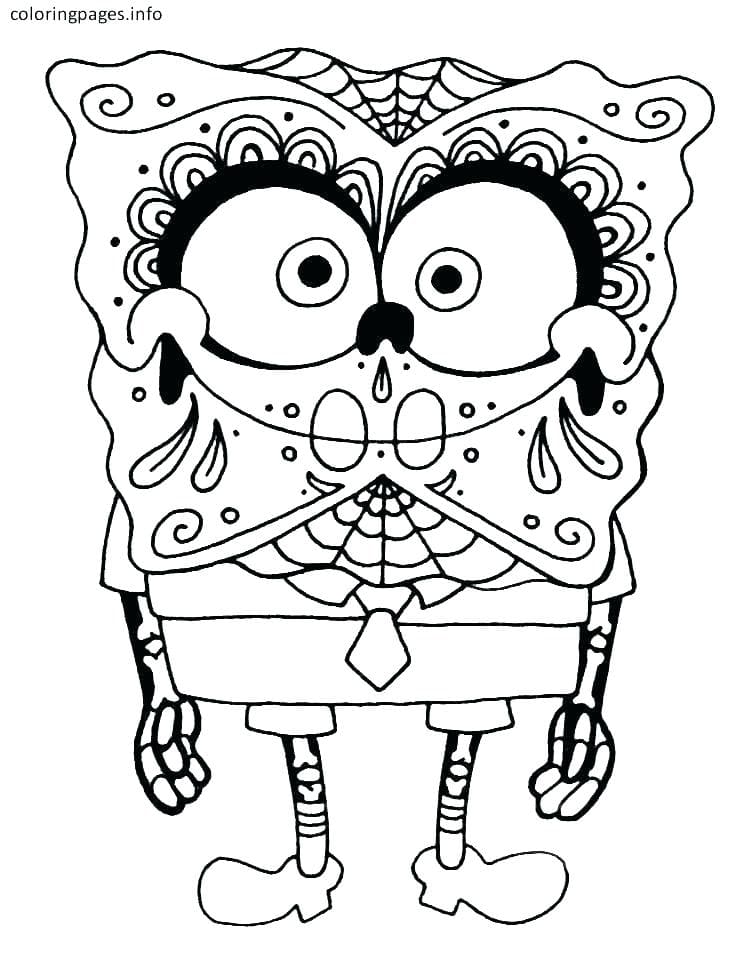 SpongeBob Schwammkopf mit Skelettkostüm
