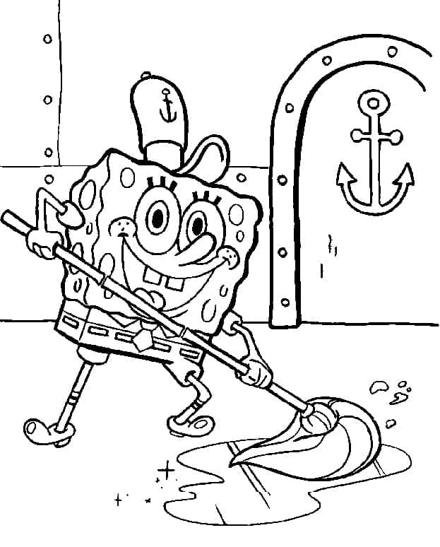 SpongeBob Schwammkopf putzt den Boden