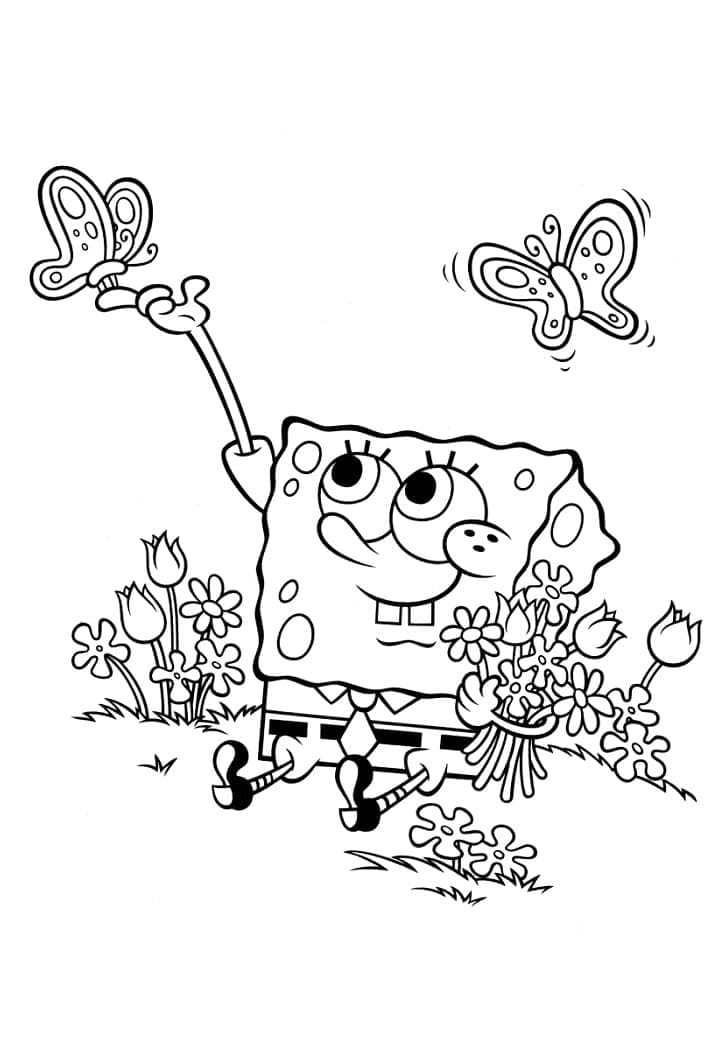 SpongeBob Schwammkopf und Schmetterlinge