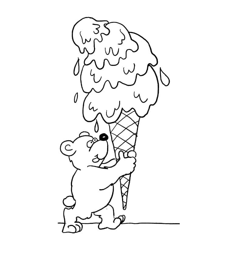 Teddybär und Eis