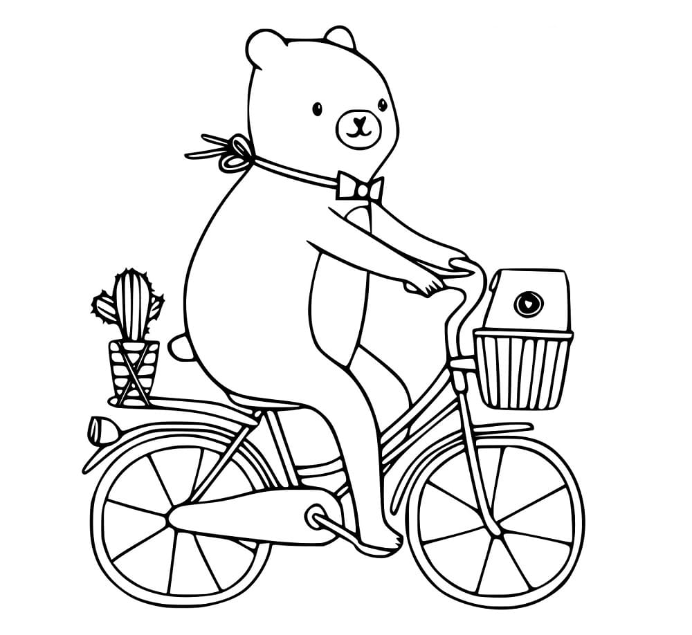 Bär auf dem Fahrrad