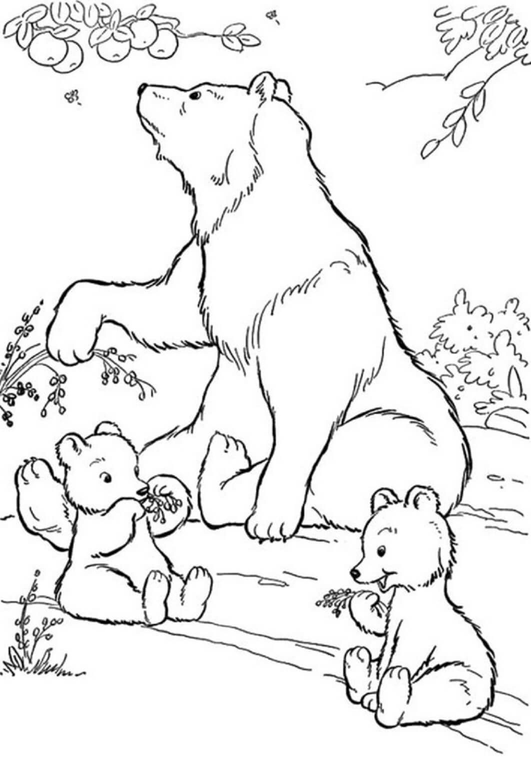 Bärenmutter und zwei Bären enbabys
