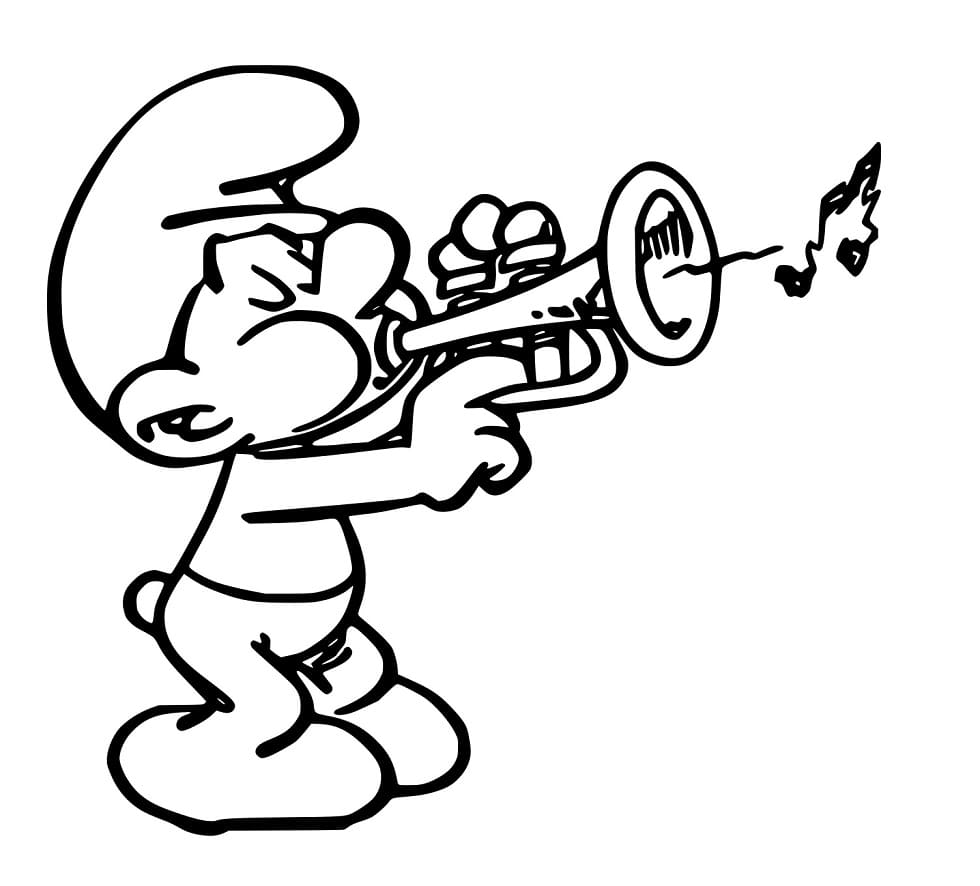 Die Schlümpfe spielt Trompete
