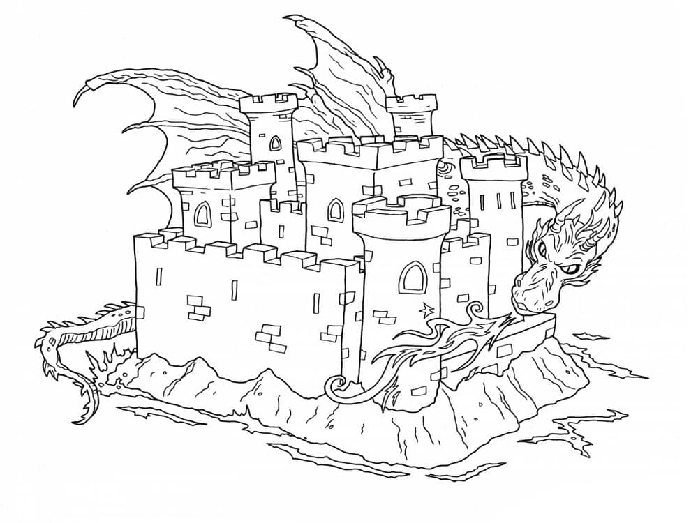 Drache und Schloss