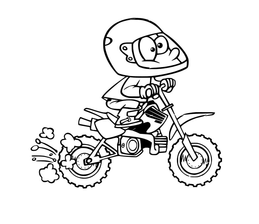 Ein lustiger Mann auf einem Motorrad