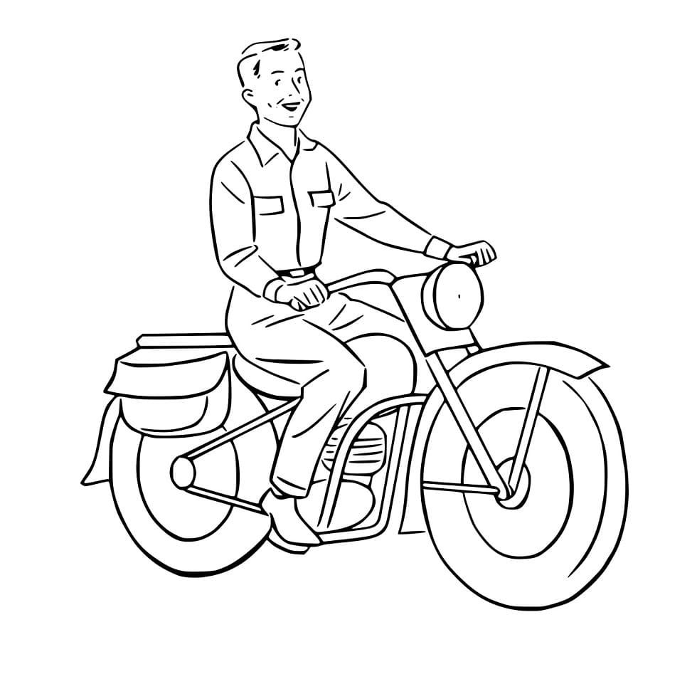Ein Mann auf einem Motorrad