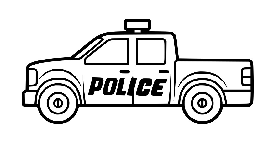 Einfacher Polizeiauto Pickup Truck