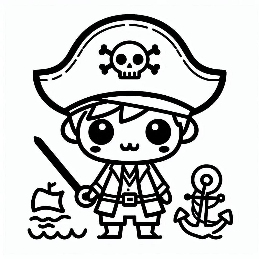 Einfaches Bild eines Piraten