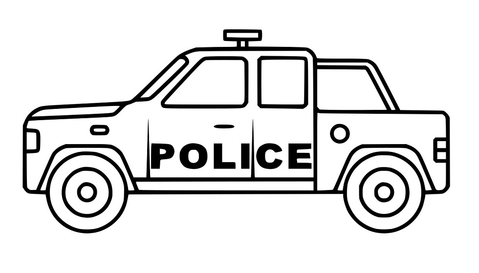 Einfaches Bild eines Polizei Pickup Trucks
