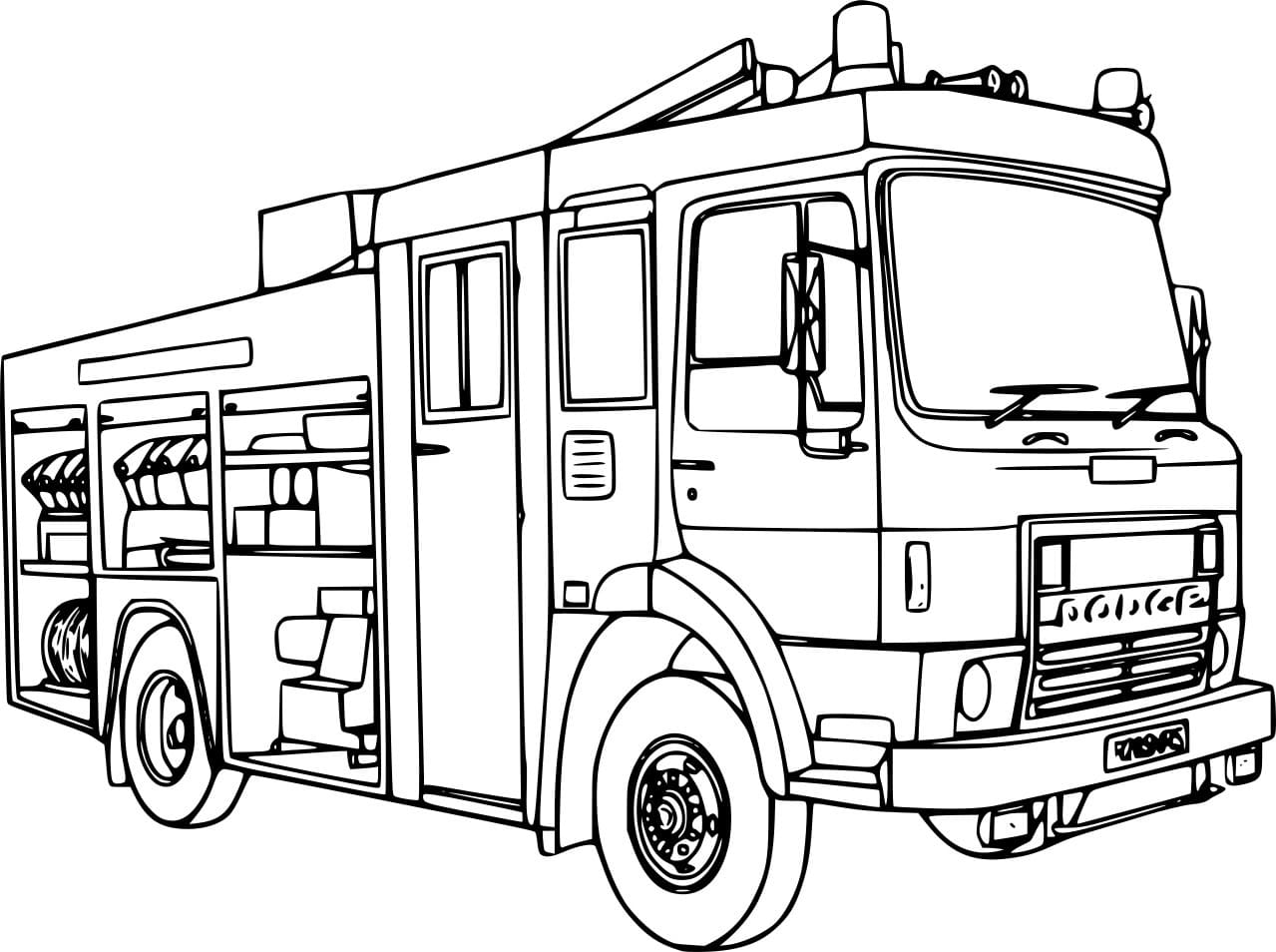 Einfaches realistisches Feuerwehrauto für Kinder