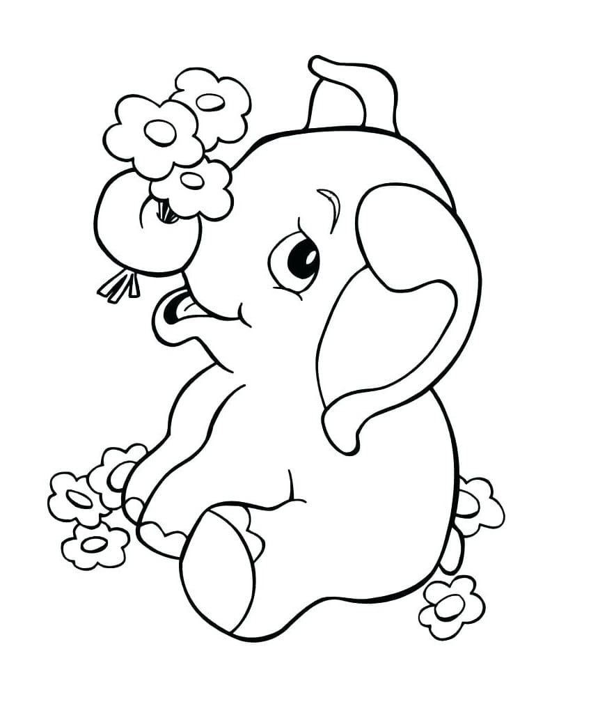 Elefant mit Blume