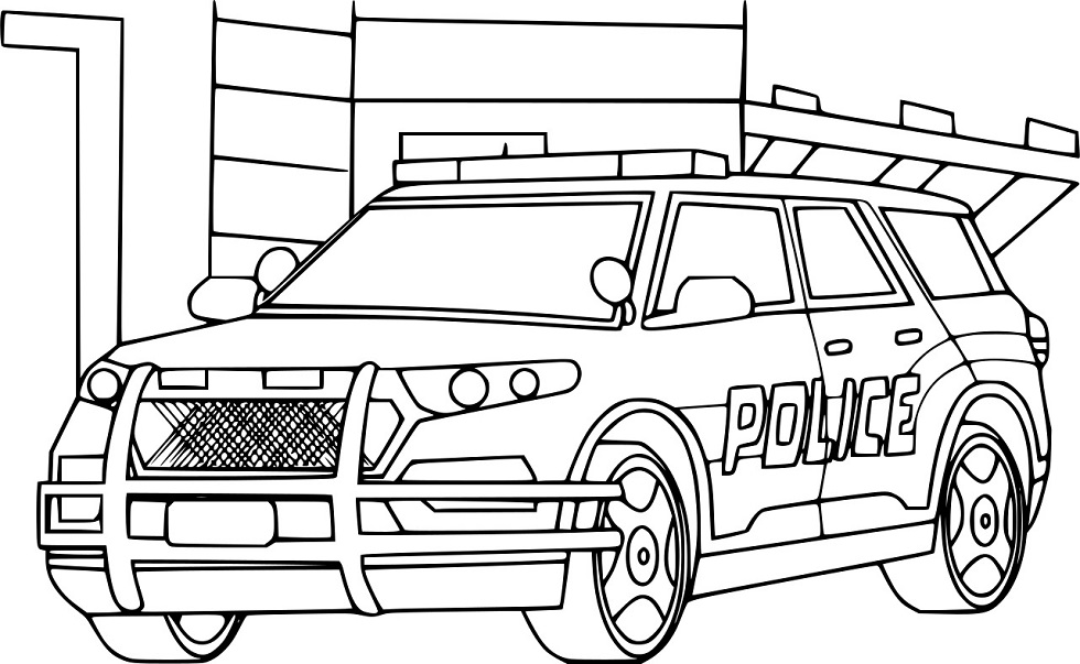 Geländegängiges Polizeiauto