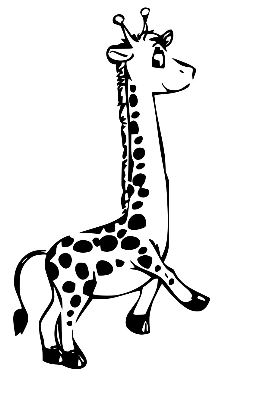 Glückliche gehende Giraffe
