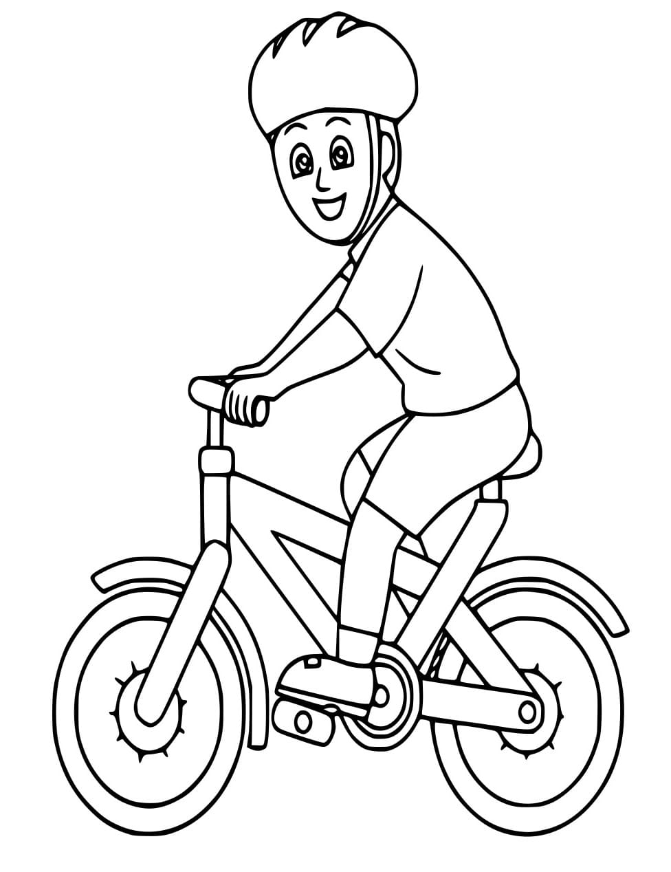 Glücklicher Junge auf einem Fahrrad