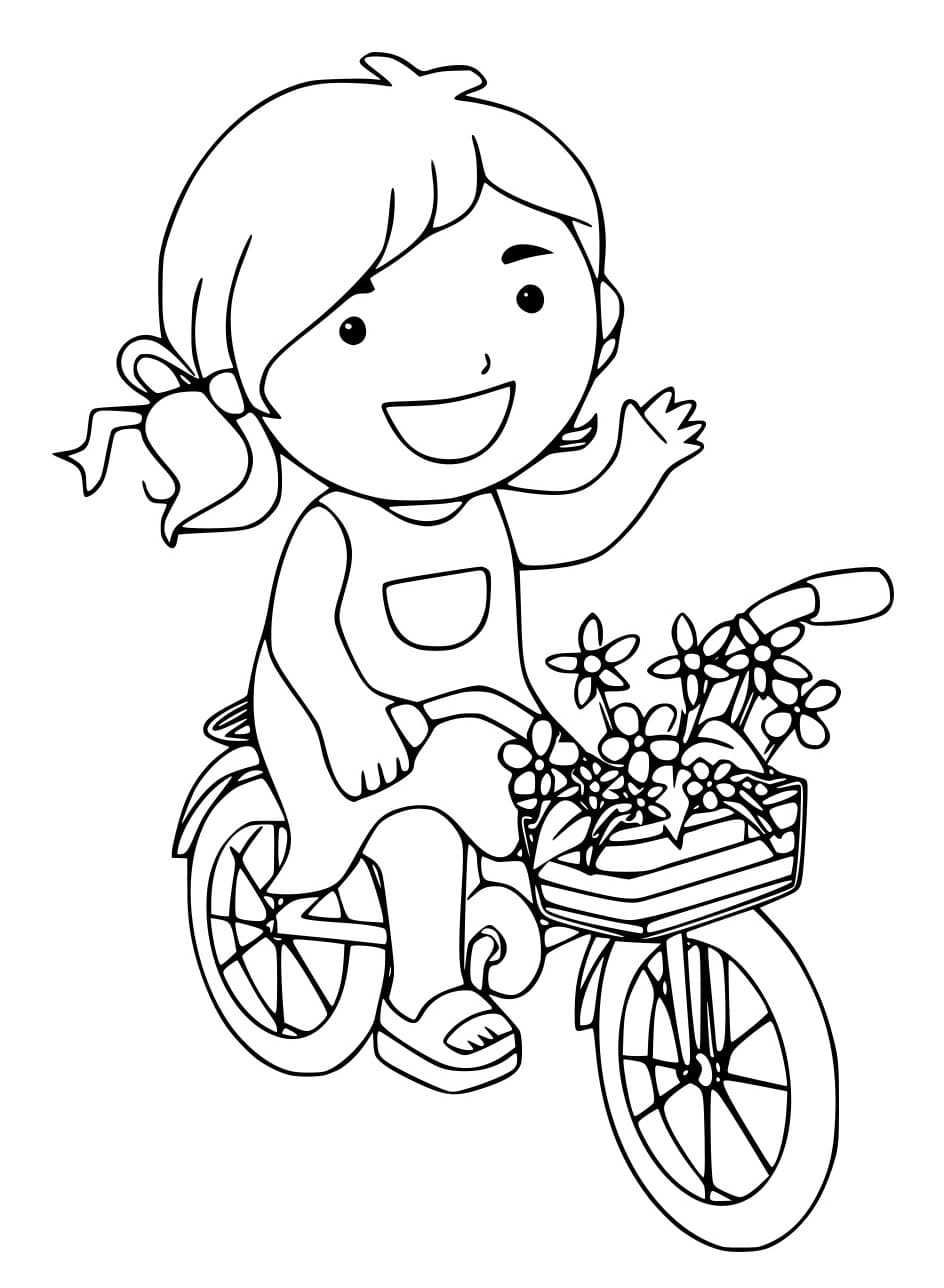 Glückliches Mädchen auf einem Fahrrad
