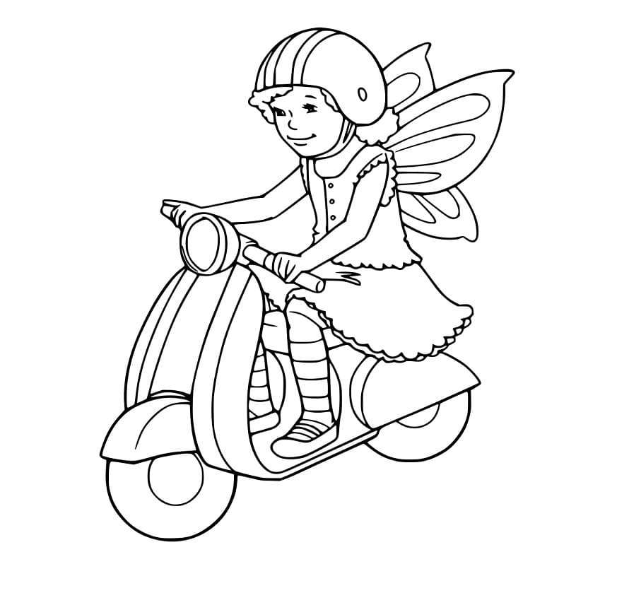 Junges Mädchen auf einem Motorrad