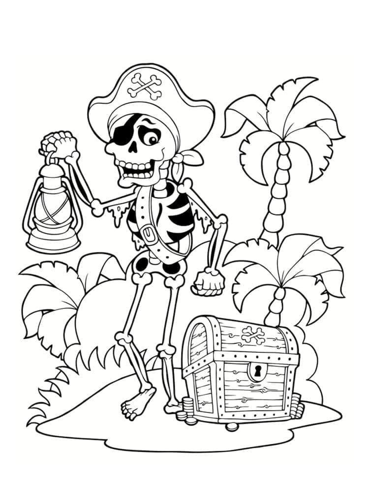 Karikatur Piraten Skelett
