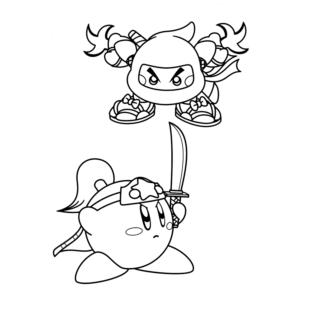 Kirby Ninja und Kirby mit Schwert