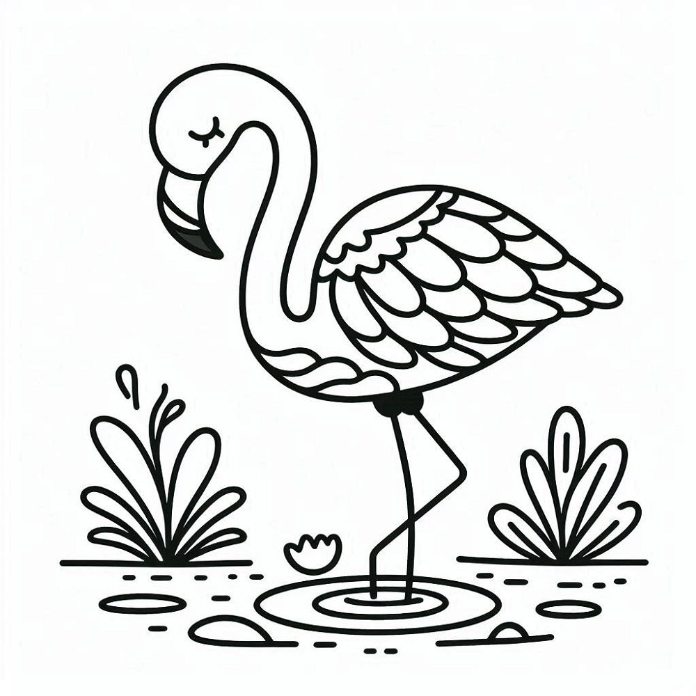 Ausmalbilder Flamingo