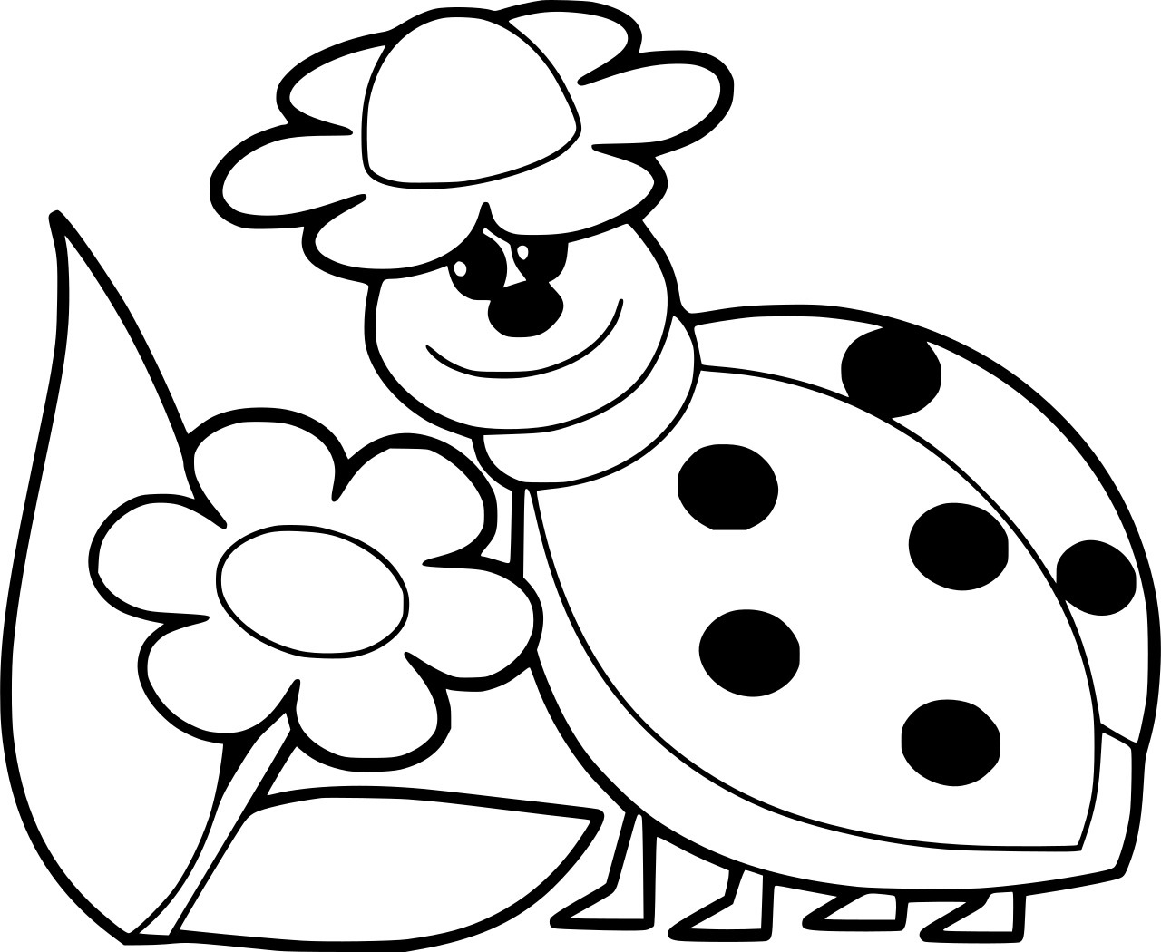Marienkäfer mit Blume