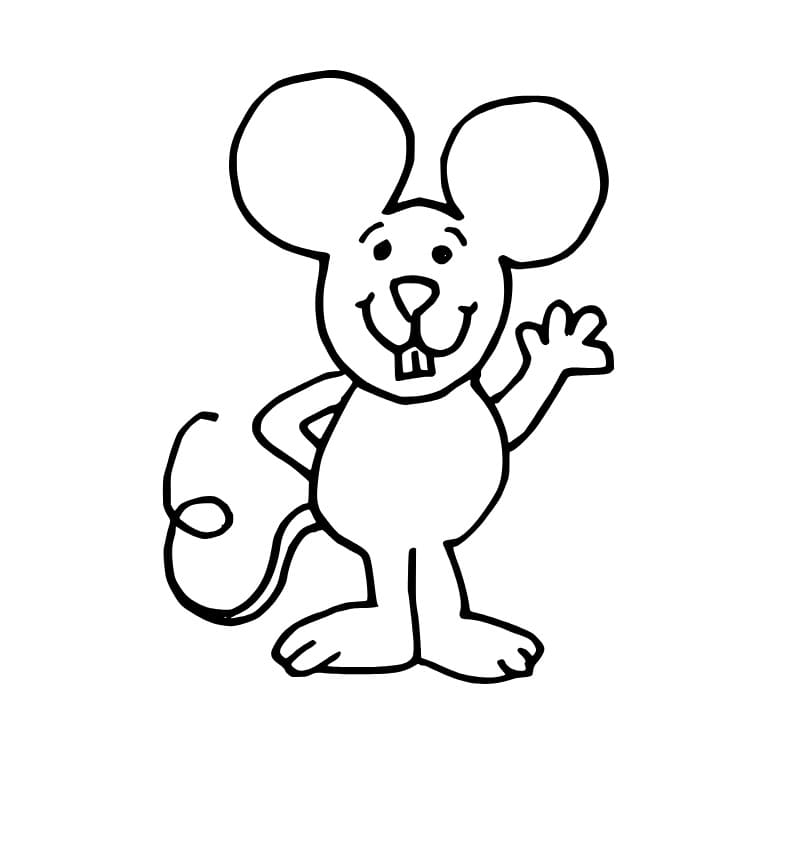 Maus mit winkender Hand