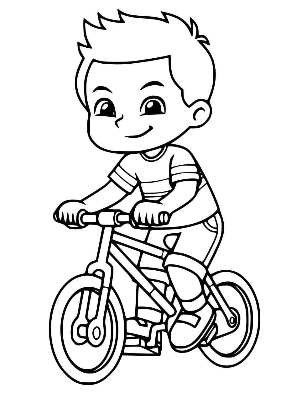 Netter Junge auf einem Fahrrad