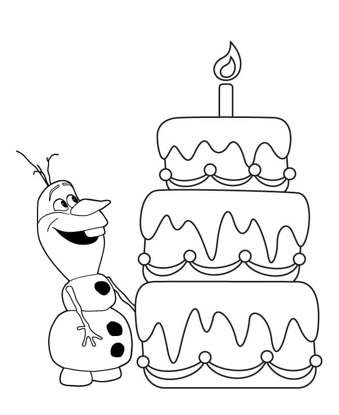 Olaf und Geburtstagstorte