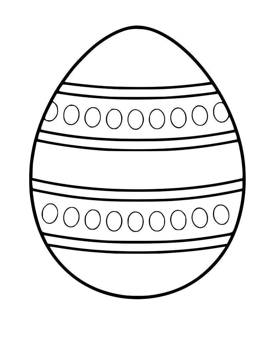 Osterei mit Linien- und Kreismuster