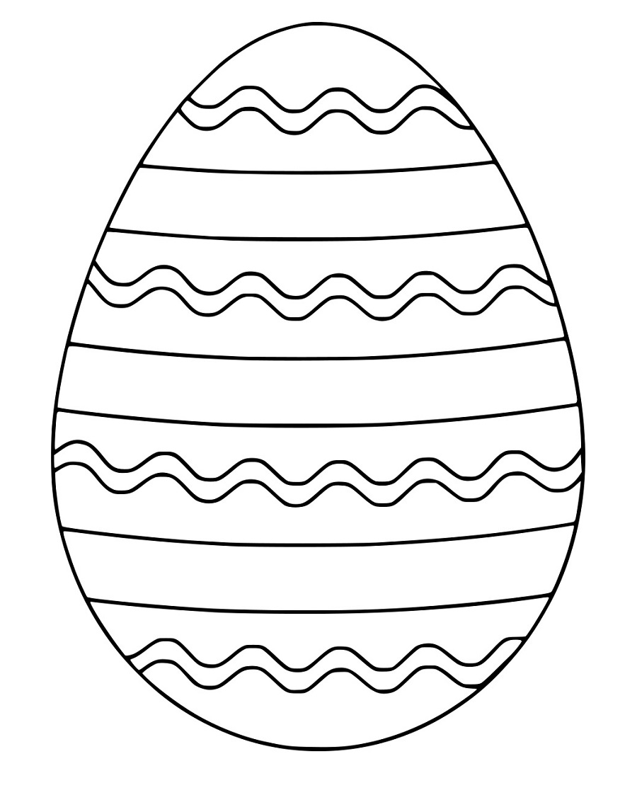 Osterei mit Linien und Wellenlinien