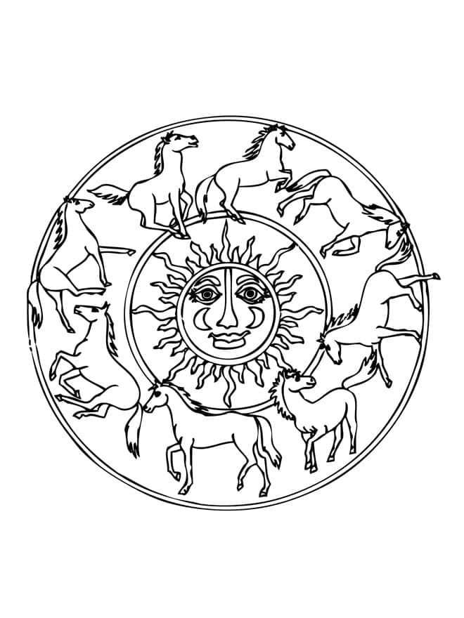 Pferde Tiere Mandala