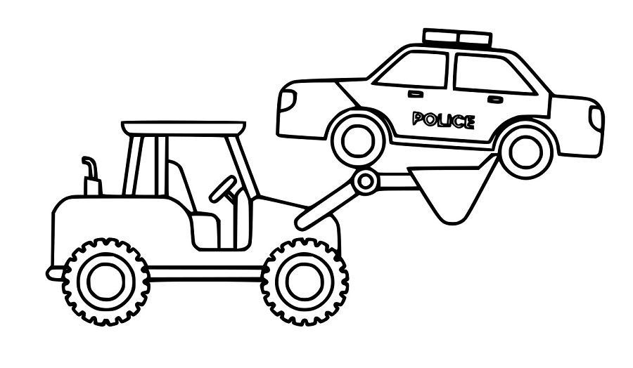 Polizeiauto auf dem Lader