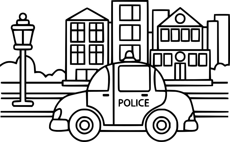 Polizeiauto in der Stadt