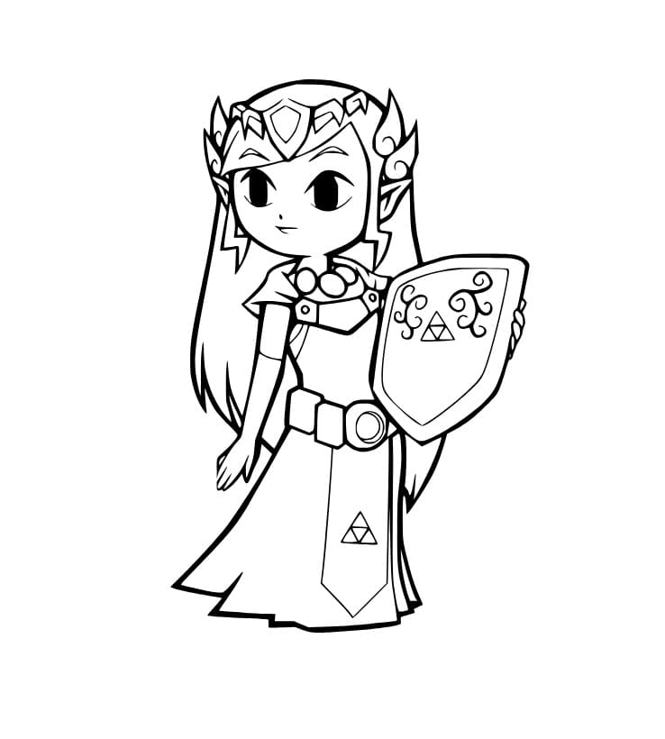 Prinzessin Zelda hält einen Schild