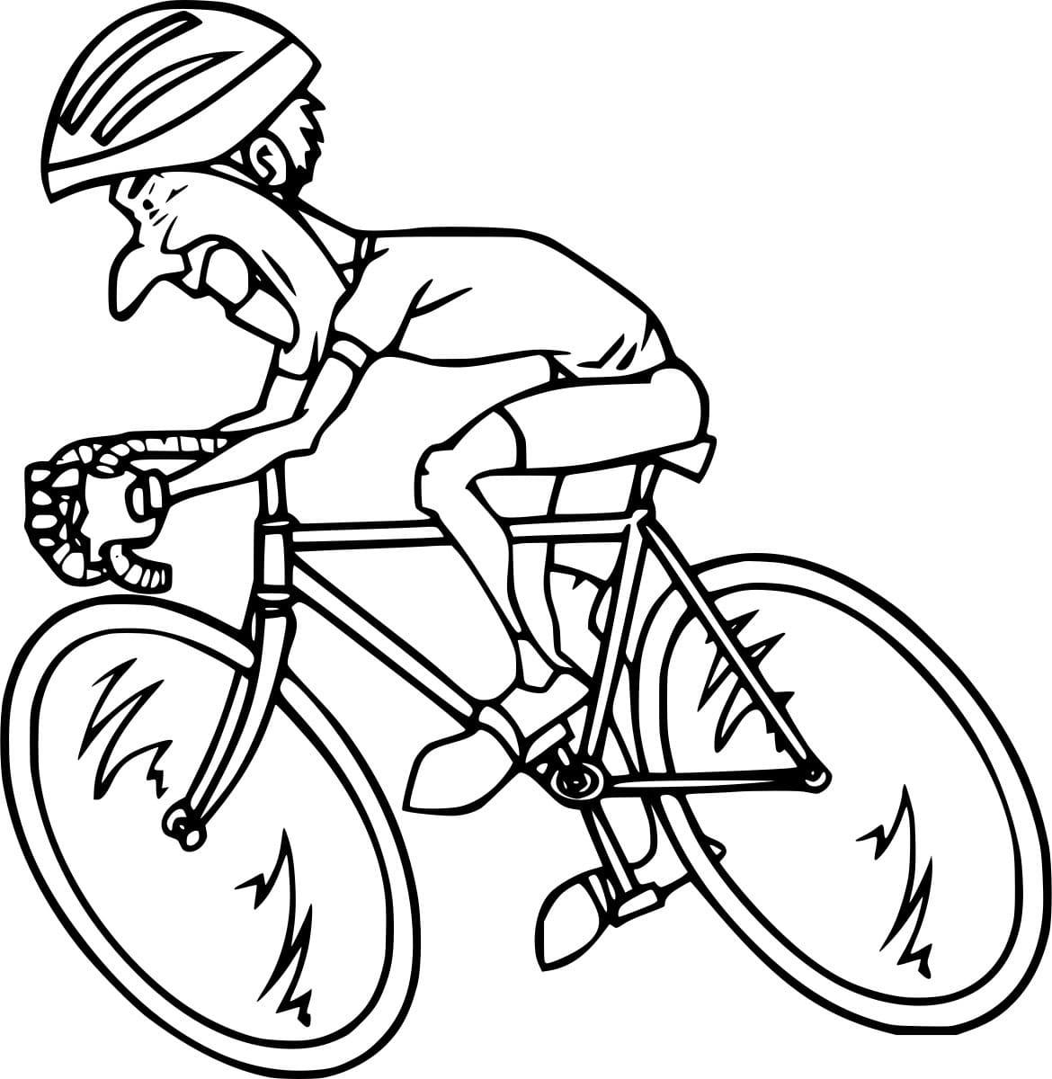 Rennfahrer auf einem Fahrrad Bild