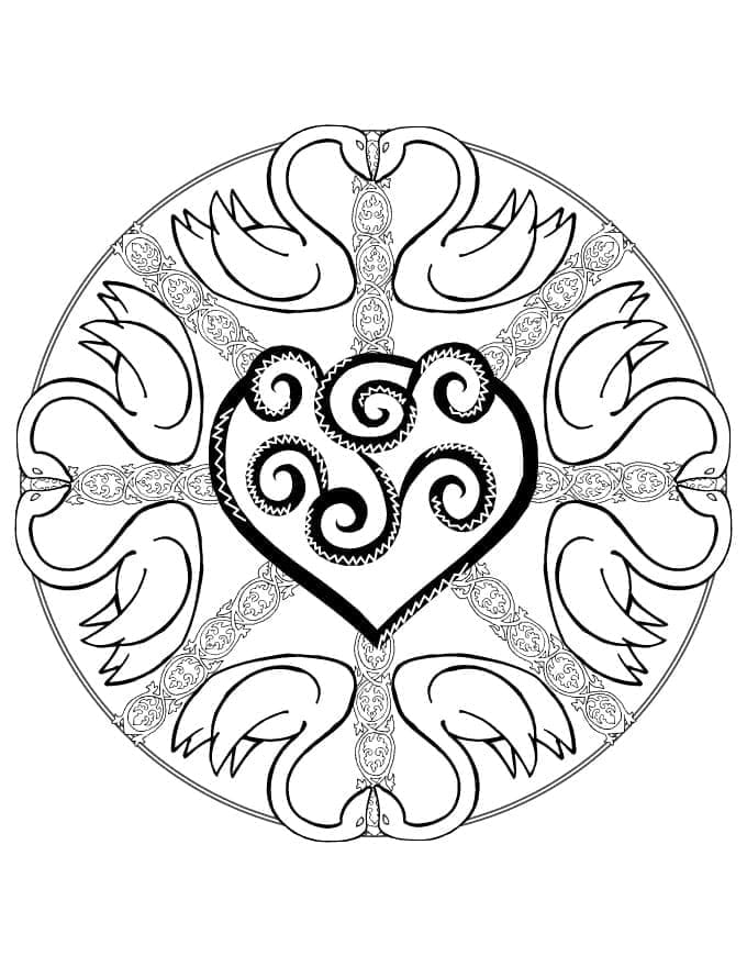 Schwäne Tiere Mandala