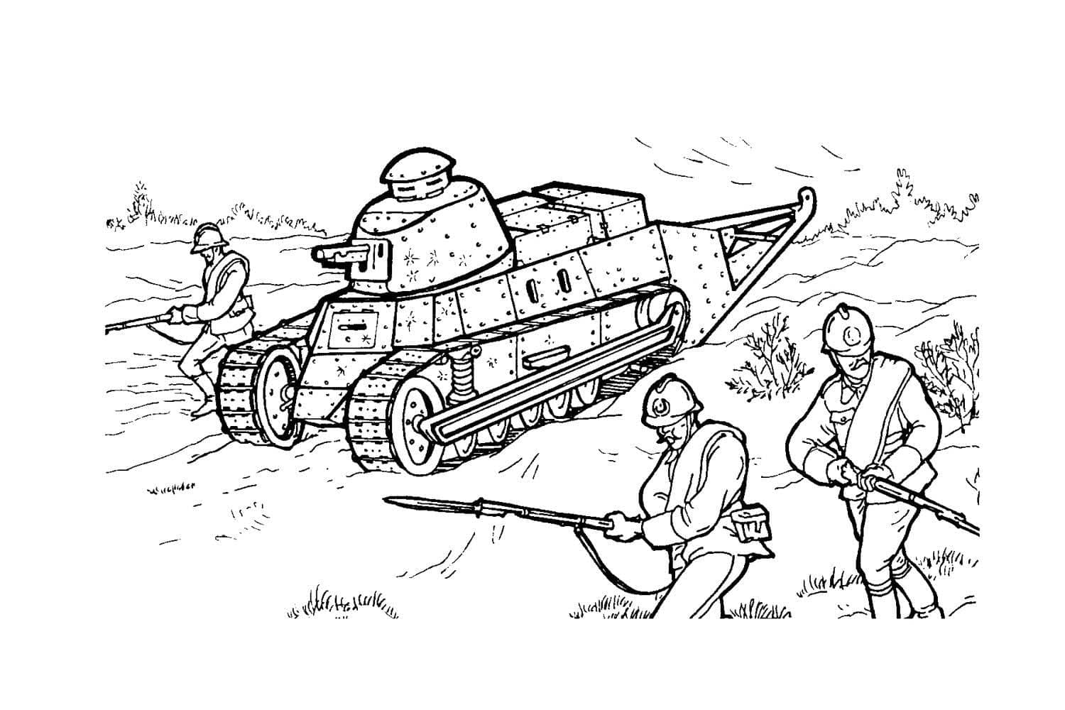 Soldaten und Panzer