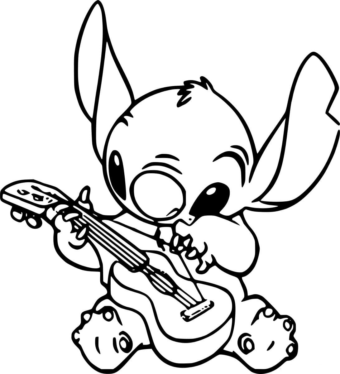 Stitch spielt Gitarre