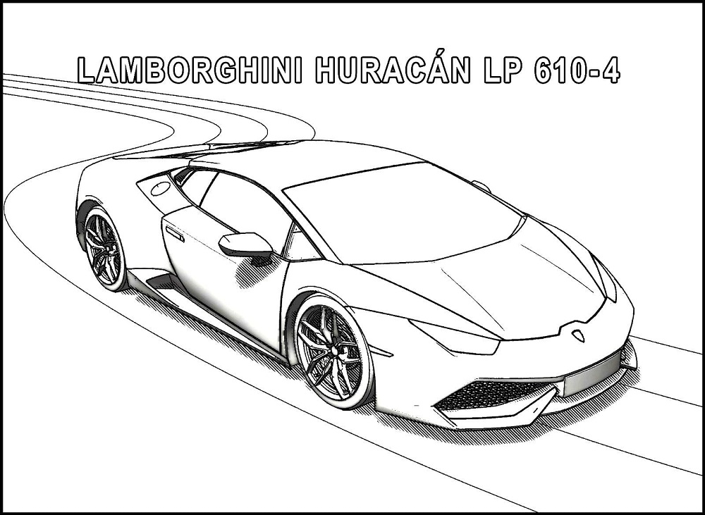 Zeichnung eines Lamborghini Auto