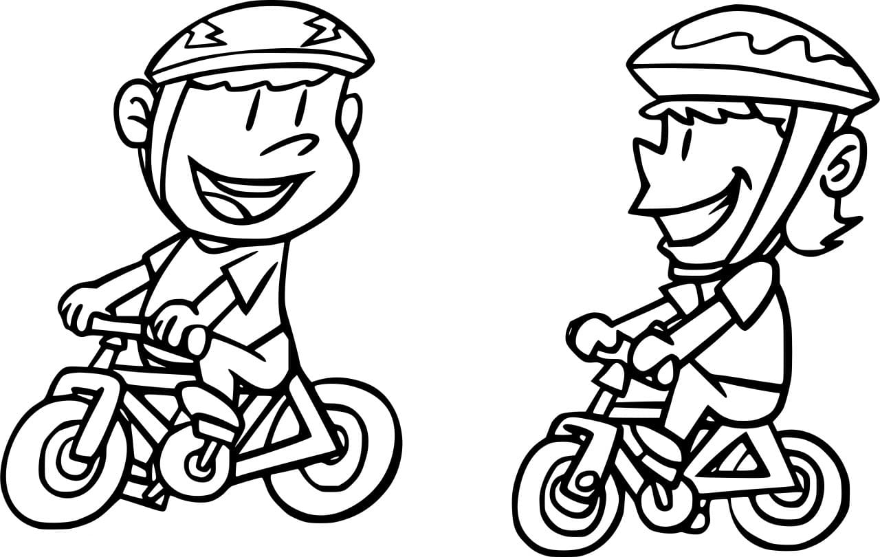 Zwei Kinder fahren Fahrrad