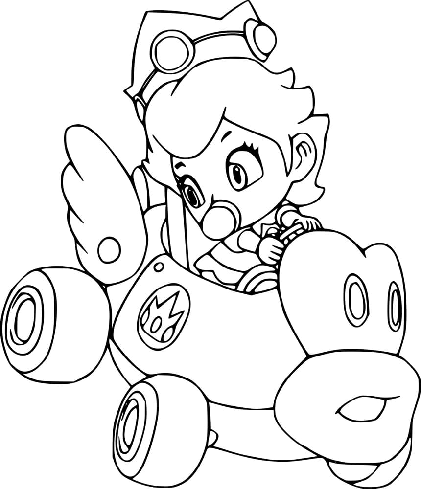 Baby Peach auf dem Kart