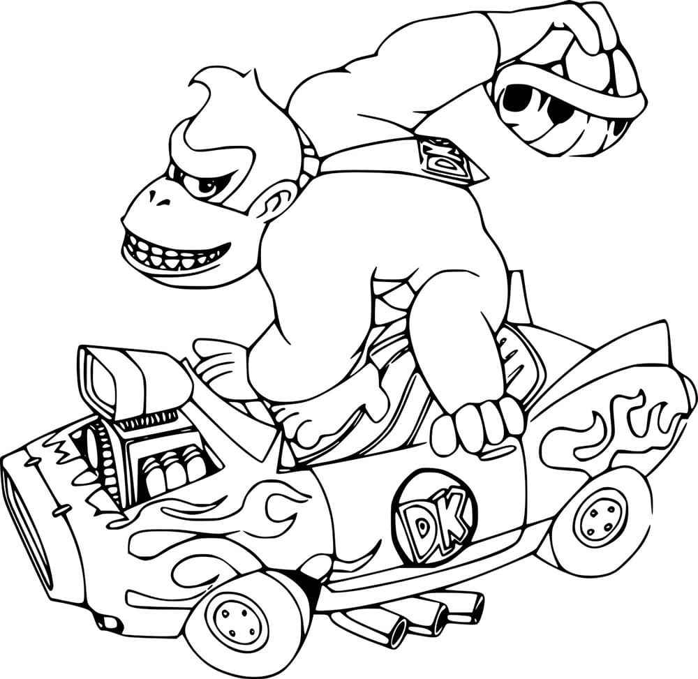 Donkey Kong auf dem Kart