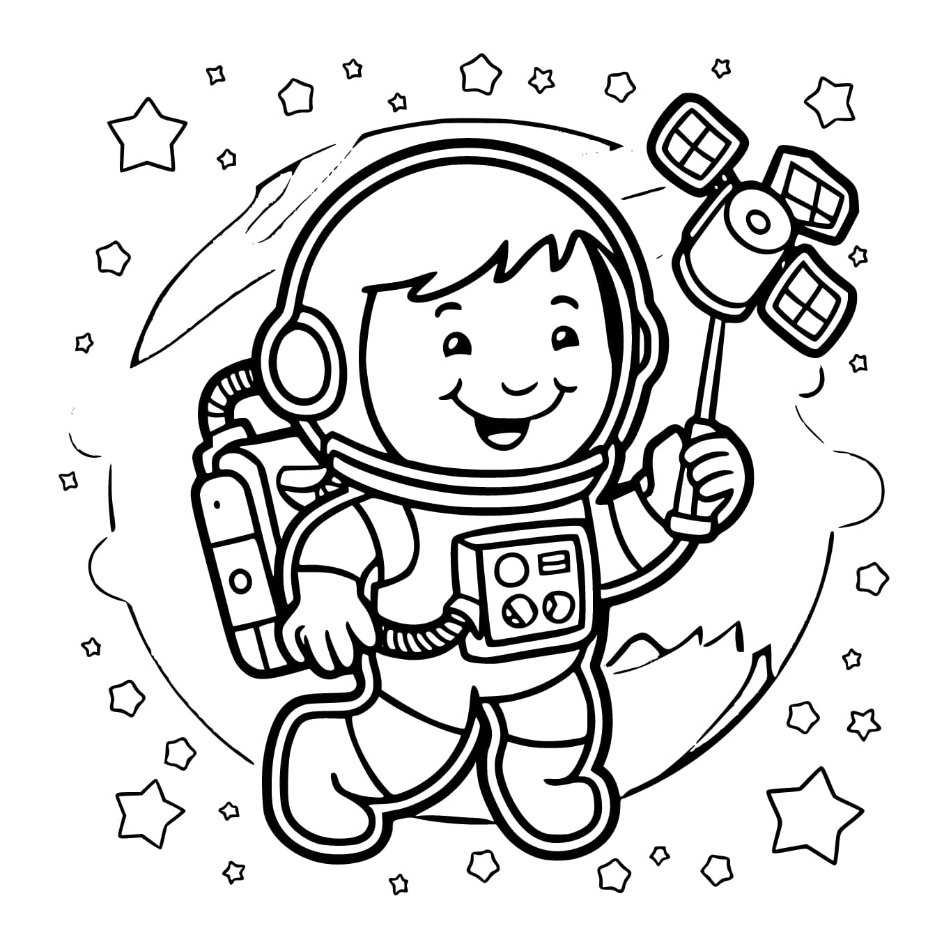 Glücklicher Kinderastronaut